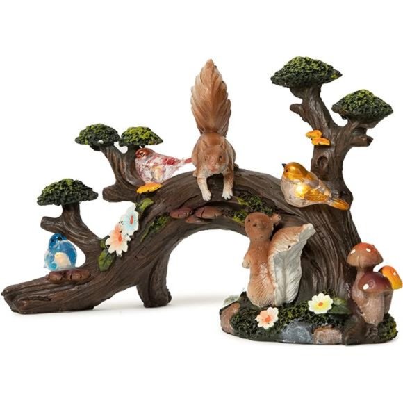 Accents Birds And Squirrels Bonsai Tree Solar Powered Led Outdoor Decor Garden Light Poshmark